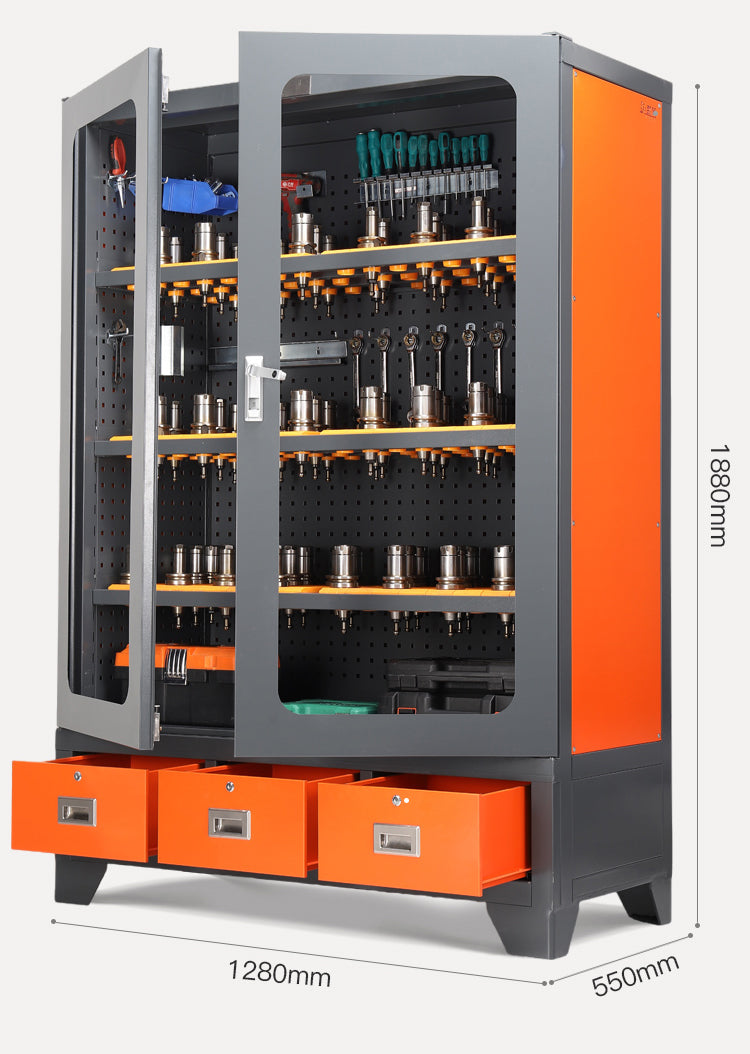 Hardware tool cabinet with hanging board, auto repair tool storage cabinet, steel moisture-proof tool storage cabinet