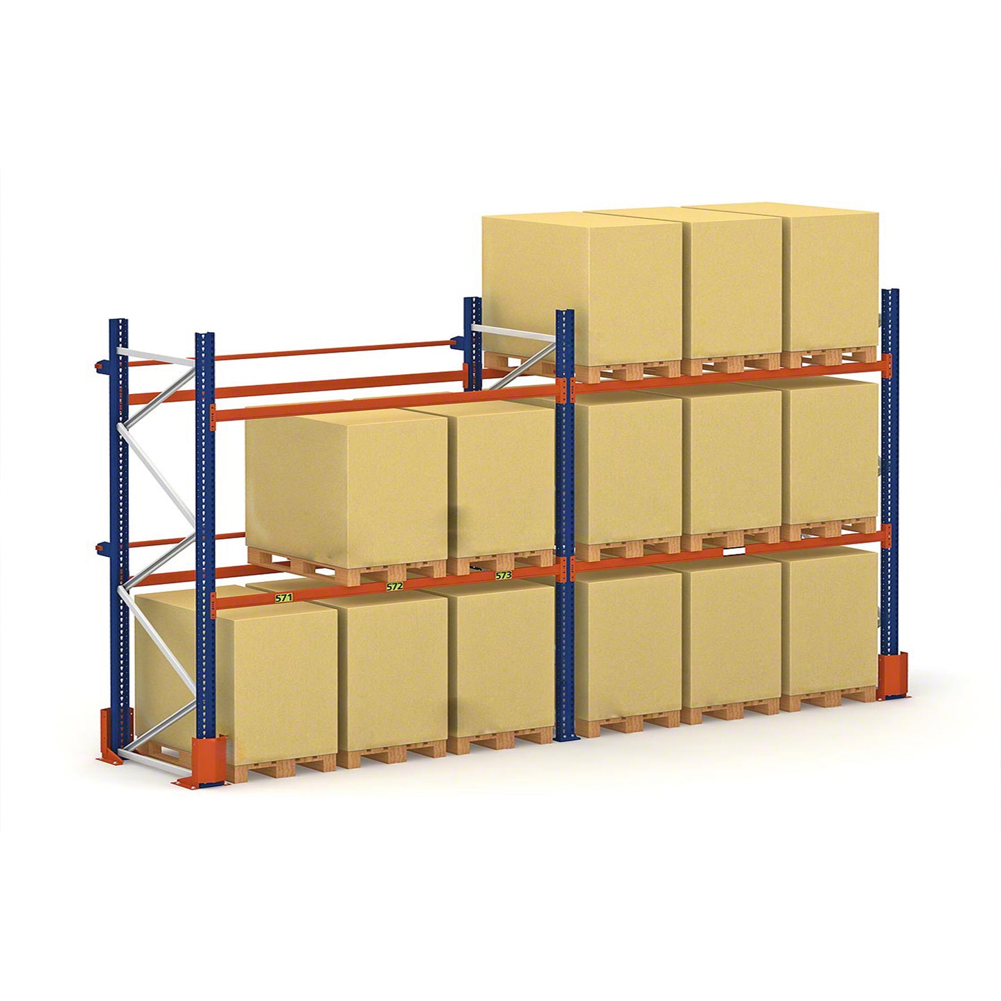Adjustable Beam Pallet Racks - Customizable Layer Height, Ideal for Logistics & Manufacturing Storage