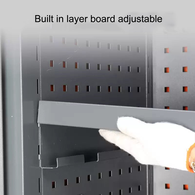 Hardware tool cabinet with hanging board, auto repair tool storage cabinet, steel moisture-proof tool storage cabinet