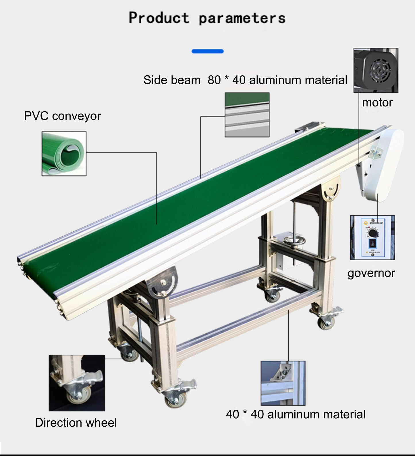 Production line conveyor belt, small conveyor belt, food grade PU injection molding machine, stainless steel belt, large conveyor line