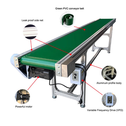 Production line conveyor belt, small conveyor belt, food grade PU injection molding machine, stainless steel belt, large conveyor line