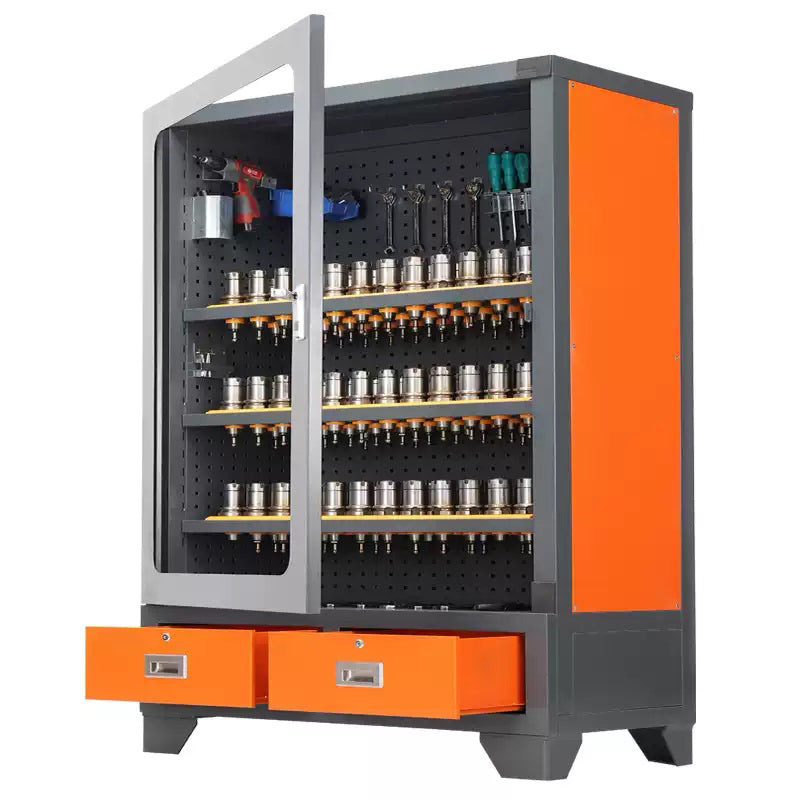 Heavy duty tool cabinet, precision measuring tool storage cabinet, workshop, industrial grade tool sorting cabinet