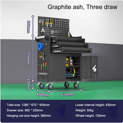 Tool cart, small trolley, mobile multifunctional workshop, auto repair and maintenance cabinet, trolley, iron sheet metal workbench, tool cabinet